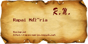 Rapai Mária névjegykártya